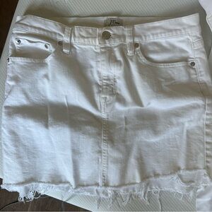 jcrew white denim skirt